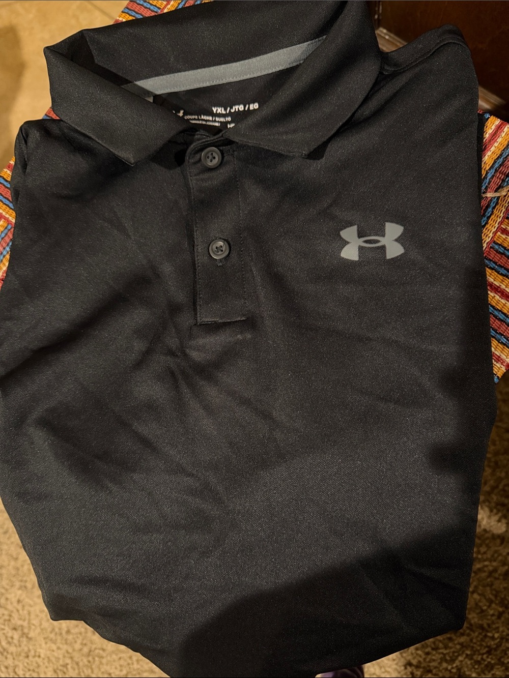 Under Armour Black Polo with Gray Logo
